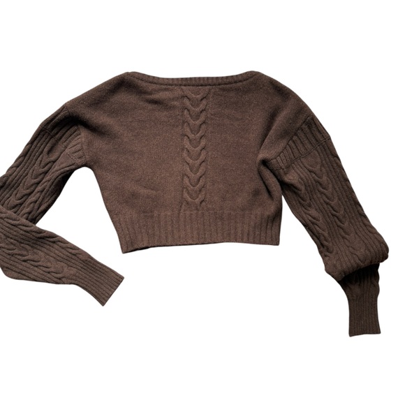 Attire The Studio Brown Boat Neck Sweater Crop — image 5 of 8